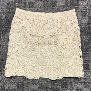 Wet Seal Cream Embellished Mini Skirt